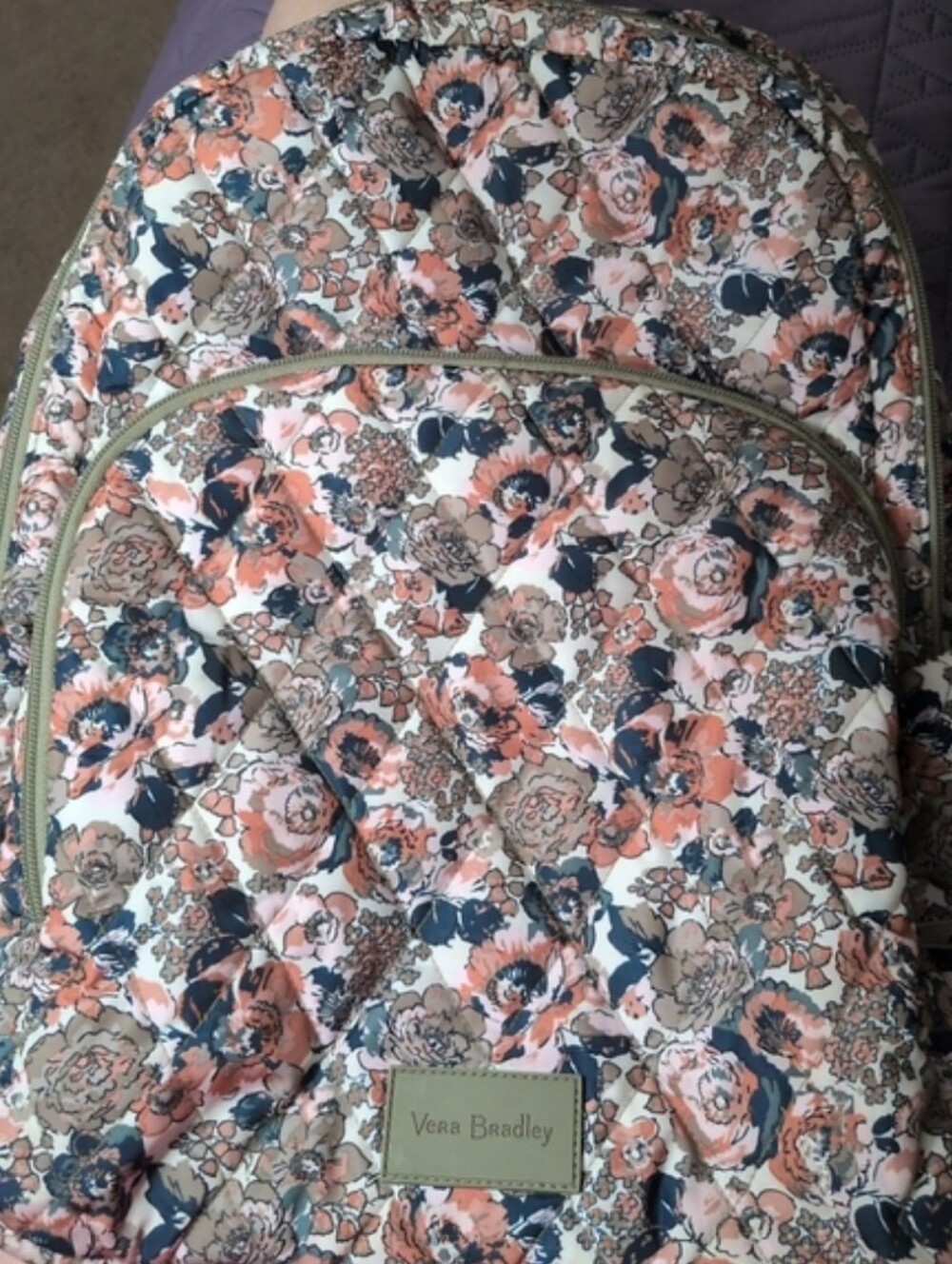 Beautiful Vera Bradley Large Laptop Backpack in Petite Exuberant Floral Sage! 🌸